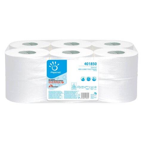 Papel higiénico Mini Jumbo de doble capa - 12 rollos de 170 m