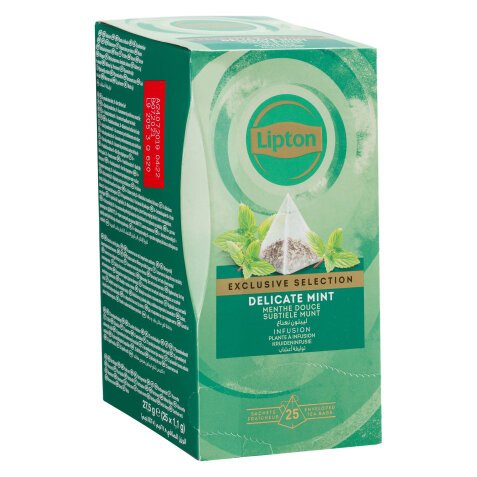 Infusie zachte munt Exclusive Selection Lipton - doos met 25 pyramidevormige zakjes 