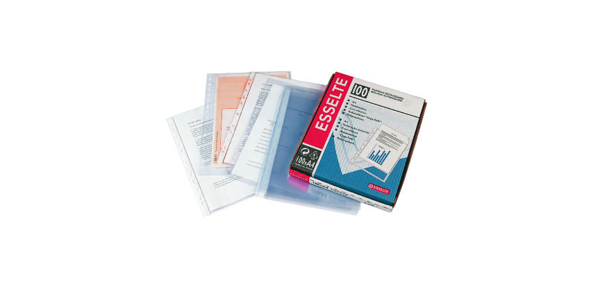 Fundas multitaladro de polipropileno extraliso Folio 80 micras Esselte - Caja de 100