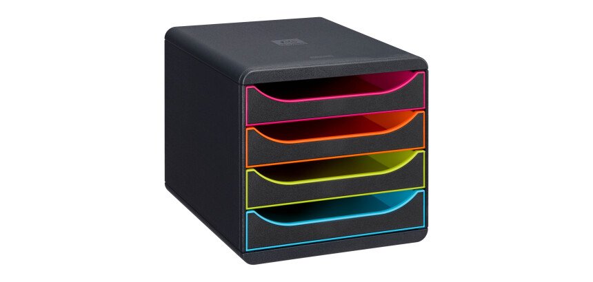 Module de classement Exacompta Big Box 4 tiroirs coffre noir