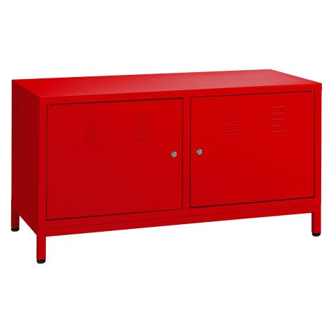 Mueble Industria con puertas batientes rojo