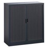 Armoire métal à rideaux  Union G. H 100 x L 100 x P 45 cm corps anthracite RAL 7016