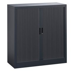 Armoire métal à rideaux  Union G. H 100 x L 100 x P 45 cm corps anthracite RAL 7016