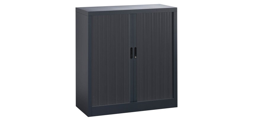 Armoire métal à rideaux  Union G. H 100 x L 100 x P 45 cm corps anthracite RAL 7016