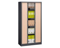 Armoire métal à rideaux  Union G. H 198 x L 100 x P 45 cm corps anthracite RAL 7016