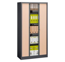 Armoire métal à rideaux  Union G. H 198 x L 100 x P 45 cm corps anthracite RAL 7016