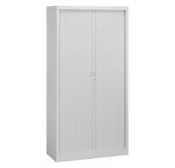 Metal cabinet with roller shutters Union G. H 198 x W 100 x D 45 cm light grey body RAL 7035 light grey shutters
