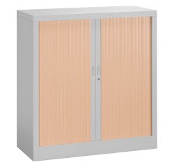Armario de persiana metálico desmontable Unión Alt 100 x An 100 cm estructura gris claro persianas haya