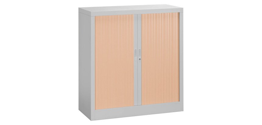 Armoire métal à rideaux Union G. H 100 x L 100 x P 45 cm corps gris RAL 7035