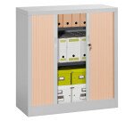 Armoire métal à rideaux Union G. H 100 x L 100 x P 45 cm corps gris RAL 7035