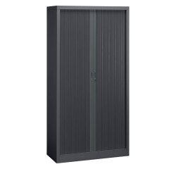 Armoire métal à rideaux  Union G. H 198 x L 100 x P 45 cm corps anthracite RAL 7016