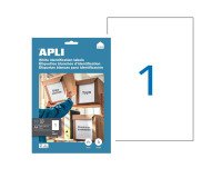 Doos van 10 adresetiketten Apli voor inkjet, laser en kopieermachine - wit 210 x 297 mm