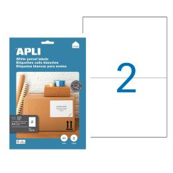 Box of 20 address labels Apli for inkjet, laser and copier - white 210 x 148 mm