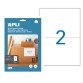 Box of 20 address labels Apli for inkjet, laser and copier - white 210 x 148 mm