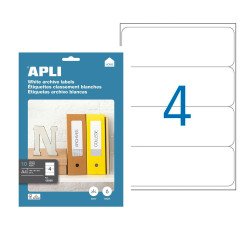 Box of 40 address labels Apli for inkjet, laser and copier - white 190 x 61 mm