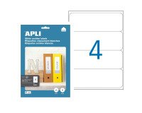 Doos van 40 adresetiketten Apli voor inkjet, laser en kopieermachine - wit 190 x 61 mm