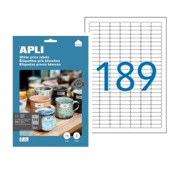 Box of 1890 address labels Apli for inkjet, laser and copier - white 25.4 x 10 mm
