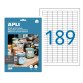 Box of 1890 address labels Apli for inkjet, laser and copier - white 25.4 x 10 mm