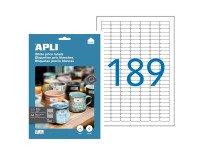 Box of 1890 address labels Apli for inkjet, laser and copier - white 25.4 x 10 mm