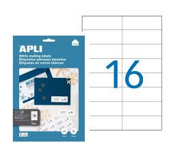 Box of 160 address labels Apli for inkjet, laser and copier - white 105 x 37 mm