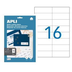 Box of 160 address labels Apli for inkjet, laser and copier - white 105 x 37 mm