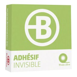 Pack de 12 rubans adhésif Bruneau invisible 33 m+ 12 offerts