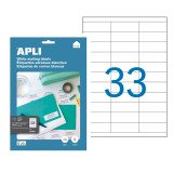 Etiquettes adresse jet d'encre, laser et copieur 70 x 25,4 mm Apli blanche - Boîte de 330