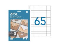 Box von 650 Adressetiketten Apli für Laser, Tintenstrahl und Kopierer - weiß 38 x 21,2 mm