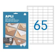 Box of 650 address labels Apli for inkjet, laser and copier - white 38 x 21.2 mm