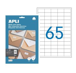 Box of 650 address labels Apli for inkjet, laser and copier - white 38 x 21.2 mm