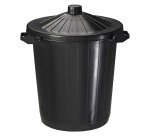 Poubelle 75 litres Rossignol ronde extérieur PVC noire