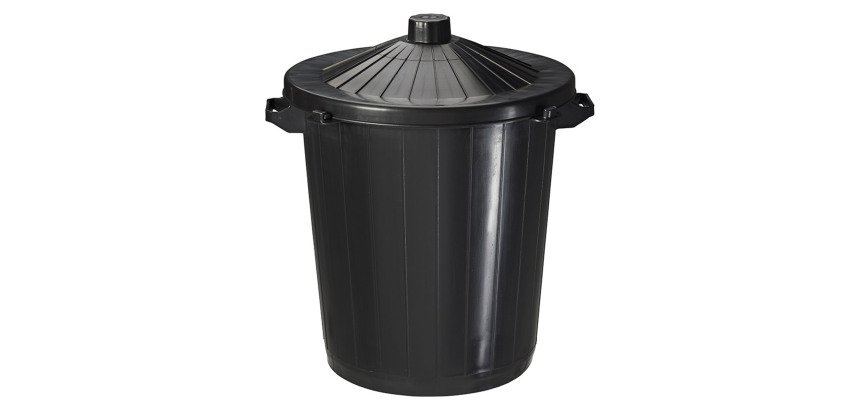 Poubelle 75 litres Rossignol ronde extérieur PVC noire
