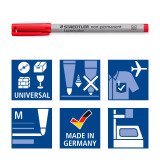 Stylo feutre non-permanent Staedtler Lumocolor couleurs assorties 1 mm - Pochette de 4