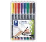 Rotulador Lumocolor permanente Staedtler - Caja 8 colores surtidos punta fina