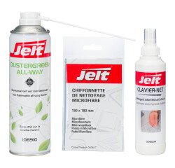 Pack de limpieza para teclado, aerosol de gas seco + pulverizador de teclado +  paño de microfibras