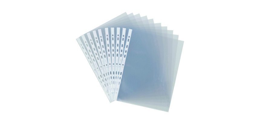 Fundas multitaladro Oxford A4 de polipropileno liso 9/100 - Caja de 100