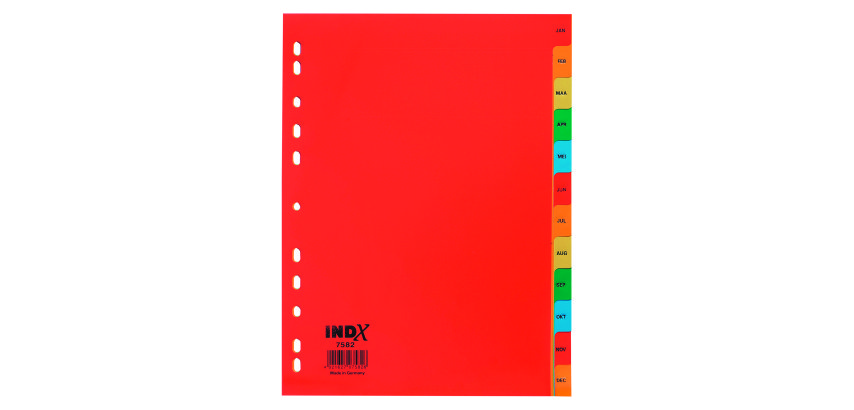 Jeu intercalaires mensuels JMB version néerlandaise polypropylène couleurs A4