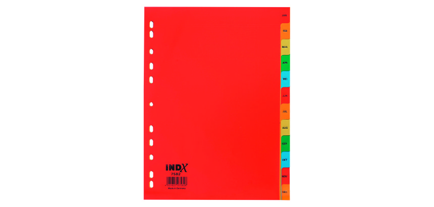 JMB set of monthly dividers, Dutch version, polypropylene, colour, A4
