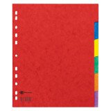 Intercalaire A4+ carte lustrée colorée Bruneau 6 onglets neutres multicolores - 1 jeu