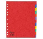 Intercalaire A4+ carte lustrée colorée Bruneau 12 onglets neutres multicolores - 1 jeu