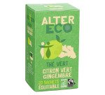 Thé vert Bio Alter Eco citron vert/gimgembre - Boîte de 20 sachets plats