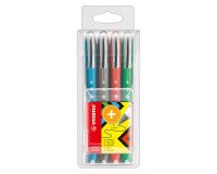 Bolígrafo roller STABILO Worker Colorful escritura media - Paquete de 4 colores