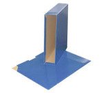 Cajetín de archivador plastificado lomo 7,5 cm Bruneau azul cobalto