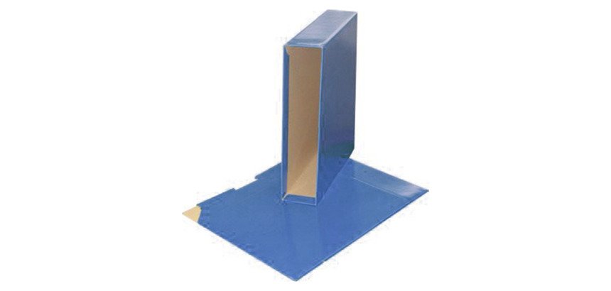 Cajetín de archivador plastificado lomo 7,5 cm Bruneau azul cobalto