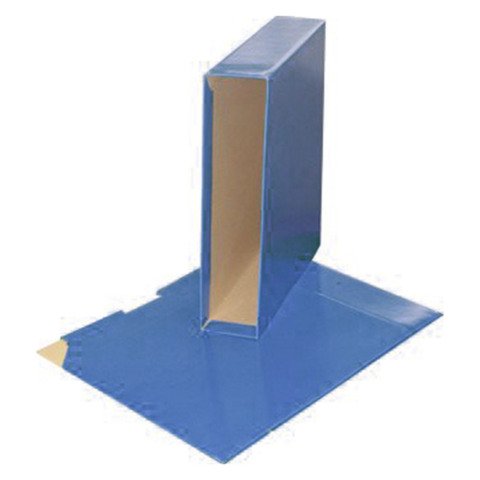 Cajetín para archivador plastificado lomo 7,5 cm Folio Bruneau Azul