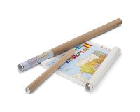 Mapa de España y Portugal enrollado.