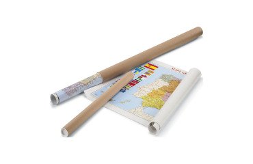 Mapa de España y Portugal enrollado.