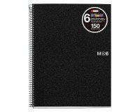 Cuaderno tapa de polipropileno A4 6 bandas color Miquelrius