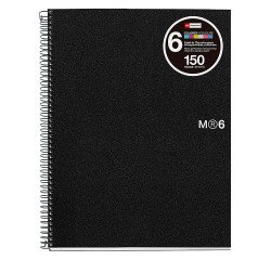 Cuaderno tapa de polipropileno A5 6 bandas color Miquelrius