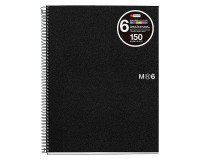 Cuaderno tapa de polipropileno A5 6 bandas color Miquelrius